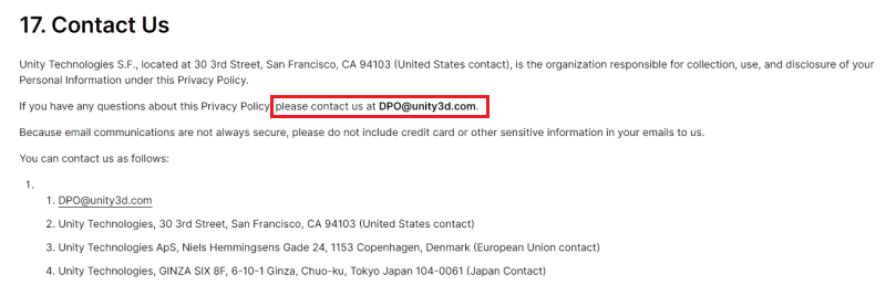 Instructions for opting out of personalised Ads provided by Unity Ads